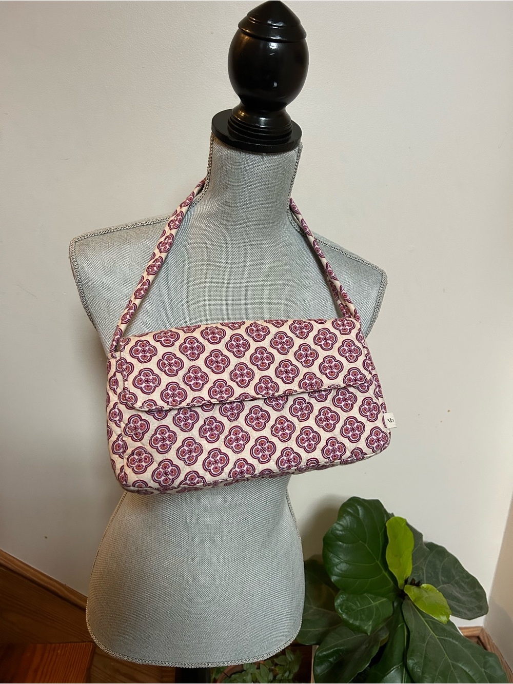 Vera Bradley Pink and Plum Trellis Shoulder Bag